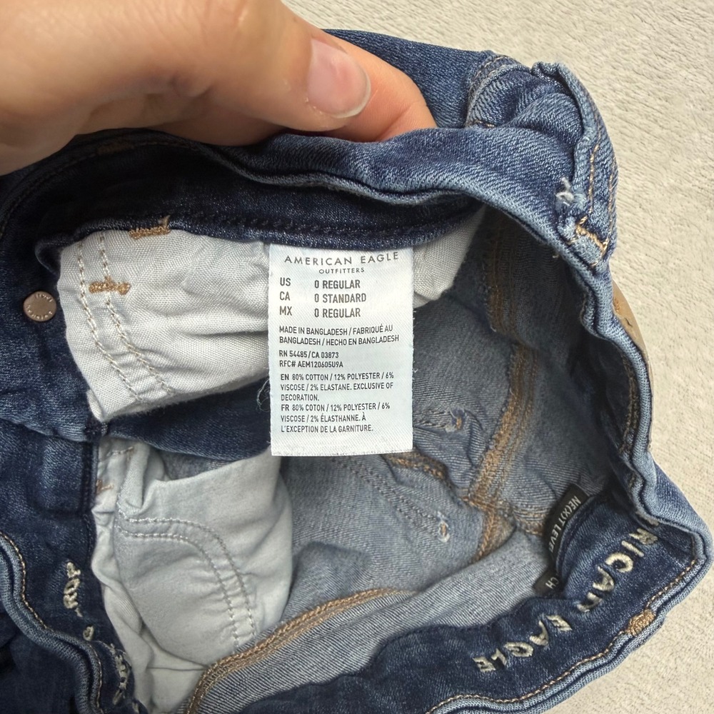 American Eagle Next Level Stretch Skinny Jeans Dark Wash Size 0 Regular Blue - Picture 3 of 13
